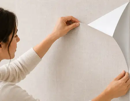 instalación de papel mural autoadhesivo